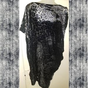 MODERN VINTAGE Vivienne tam Asymetrical crushed Velvet Top tunic mini dress NWT